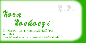 nora moskoczi business card